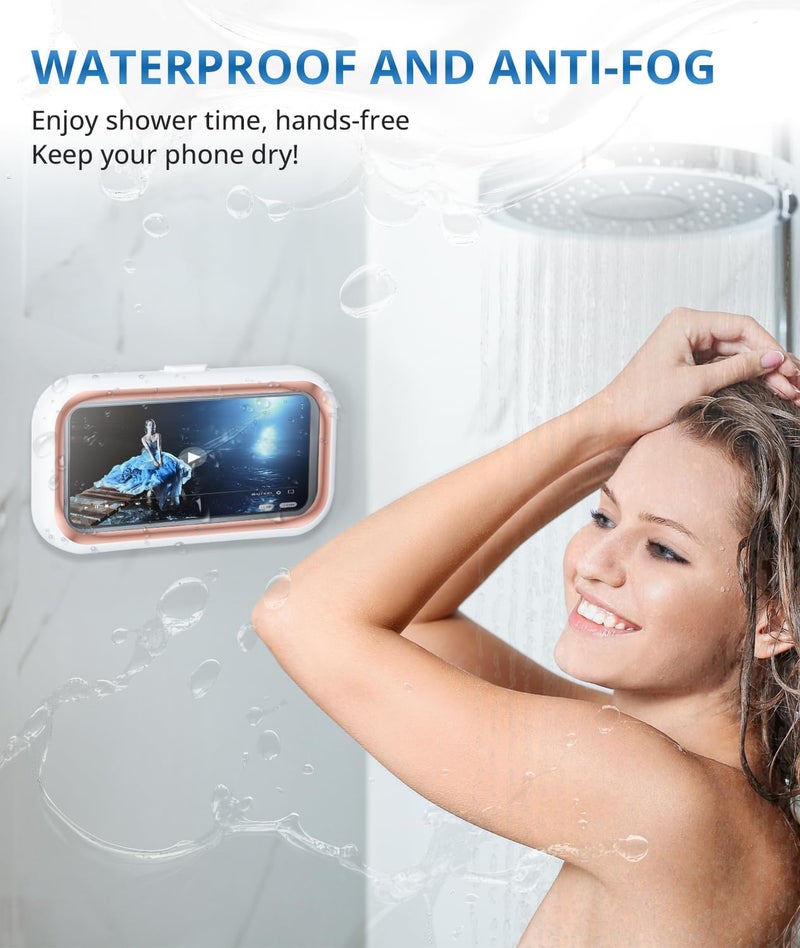 Roamall Shower Phone Holder Waterproof - Shower Phone Mount 480° Rotation Bathroom Cellphone Holder for Wall Bathroom Batheub Kitchen Mirror for 4-7" Cellphone - Image 2